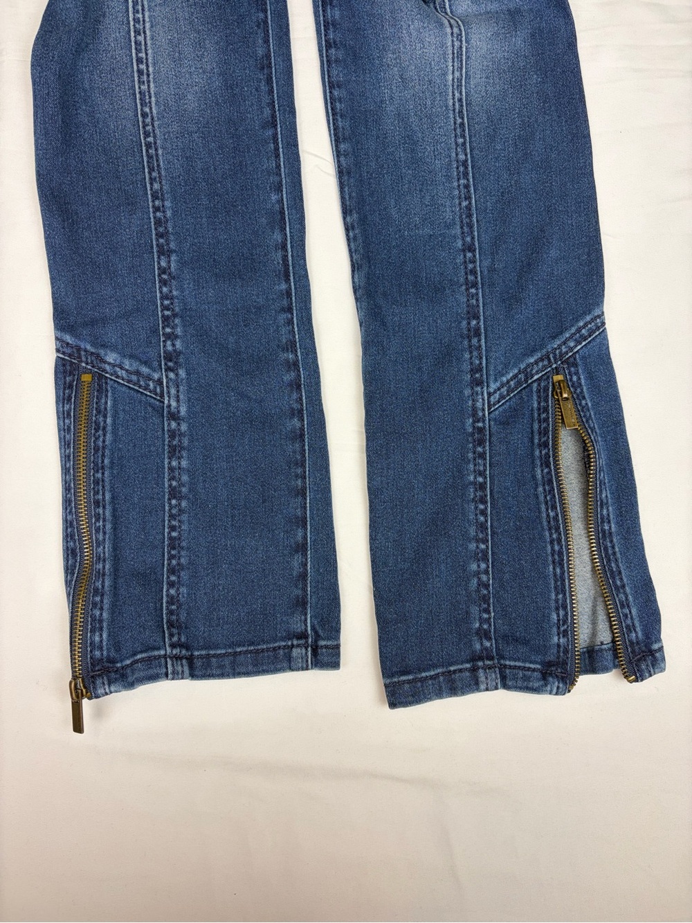 BCBGMaxAzria Dark Blue Moto Skinny Jeans Cyber-Y2K Tactical Jeans size 30 - Picture 7 of 13
